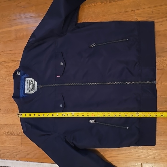 LEVIS BRAND MEN'S NAVY BLUE NYLON FRONT ZIPPERED JACKET SIZE XL - Picture 12 of 16